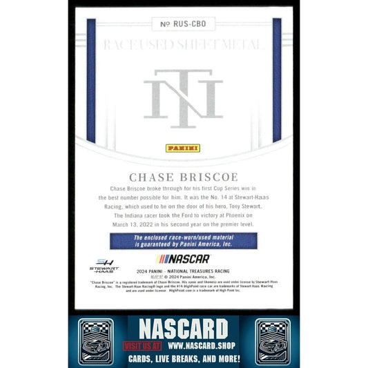 2024 National Treasures Race Used Sheet Metal Chase Briscoe /99