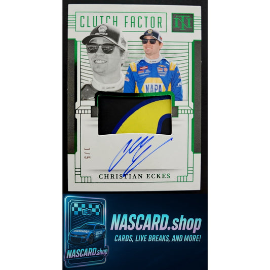 2024 National Treasures Christian Eckes Clutch Factor Signatures Green #1/5 - NASCARD.shop