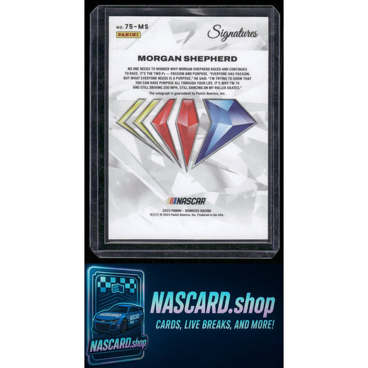 2023 Panini Prime #75-MS Morgan Shepherd NASCAR 75th Anniversary Signatures