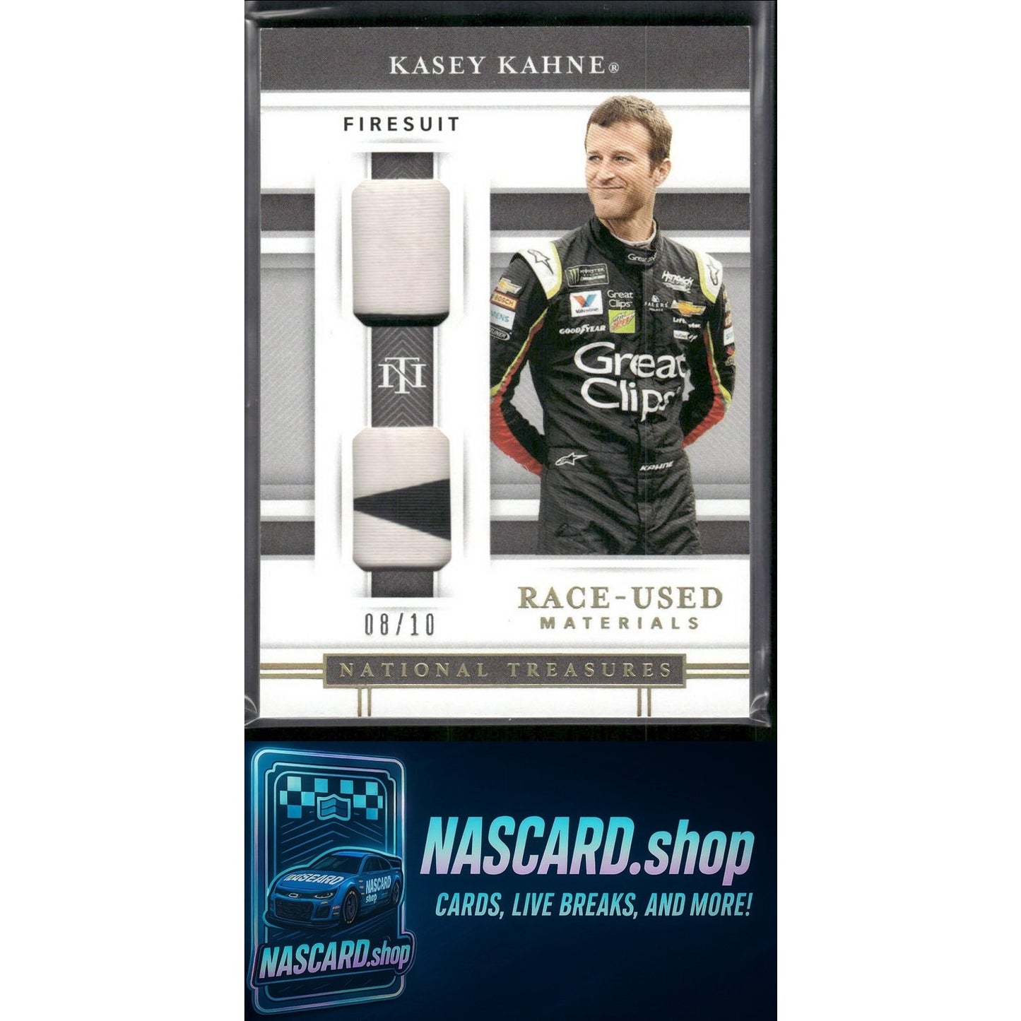 2020 Panini National Treasures Kasey Kahne Dual Race Used Firesuits Prime #/10