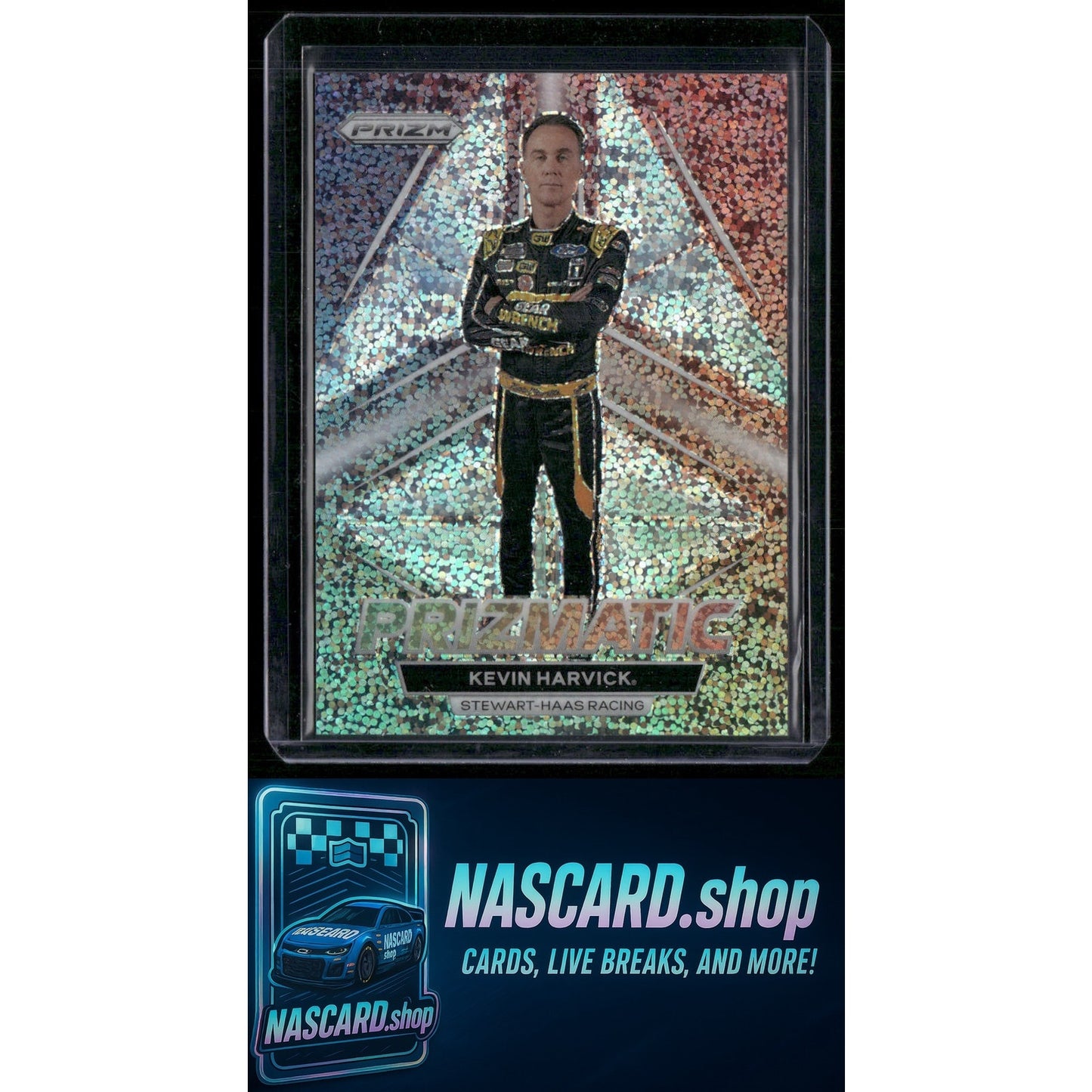 2023 Panini Prizm #P3 Kevin Harvick Prizmatic White Sparkle Prizm