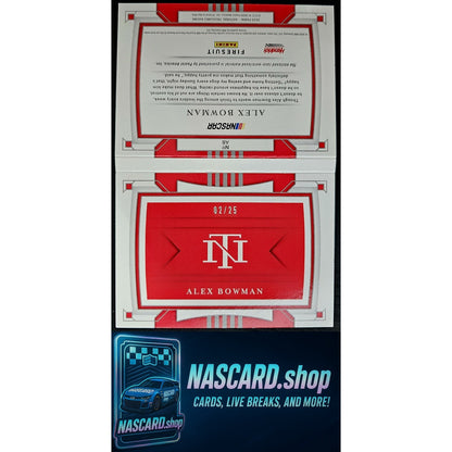2020 Panini National Treasures #AB Alex Bowman Jumbo Firesuit Booklet Duals #/25