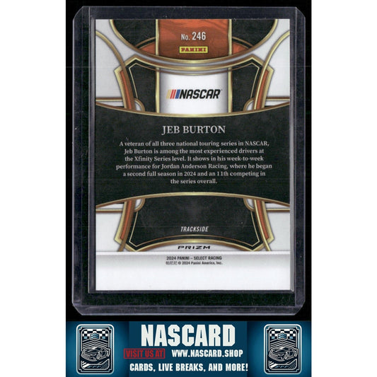 2024 Panini Select Trackside #246 Jeb Burton Zebra Prizms