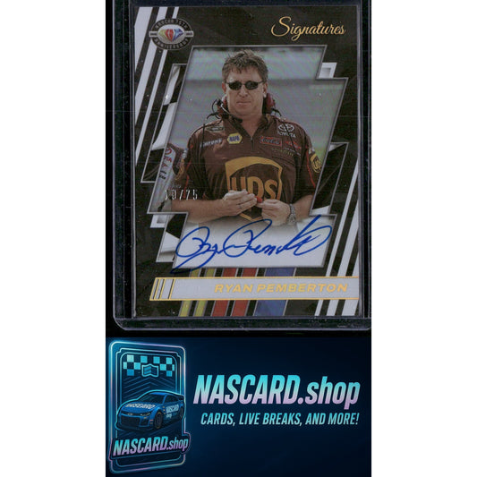 2023 Panini Prizm Ryan Pemberton NASCAR 75th Anniversary Signatures Holo #/75