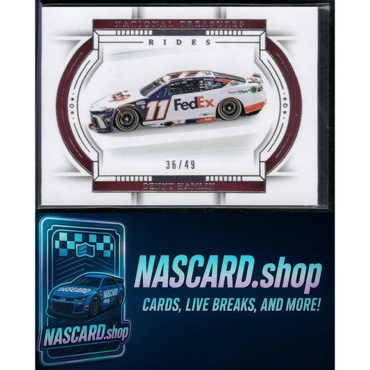 2024 Panini National Treasures #50 Denny Hamlin #/49 - NASCARD.shop