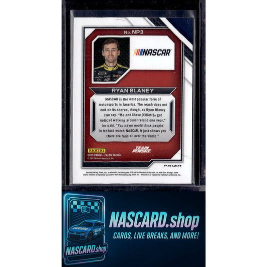 2023 Panini Prizm #NP3 Ryan Blaney National Pride White Sparkle Prizm