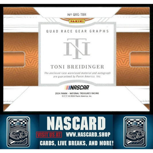 2024 National Treasures Quad Race Gear Graphs Toni Breidinger /49 (AU, MEM)