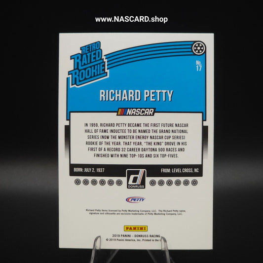 2019 Panini Donruss Racing Retro Rated Rookie #17 Buy Back Auto Richard Petty /5