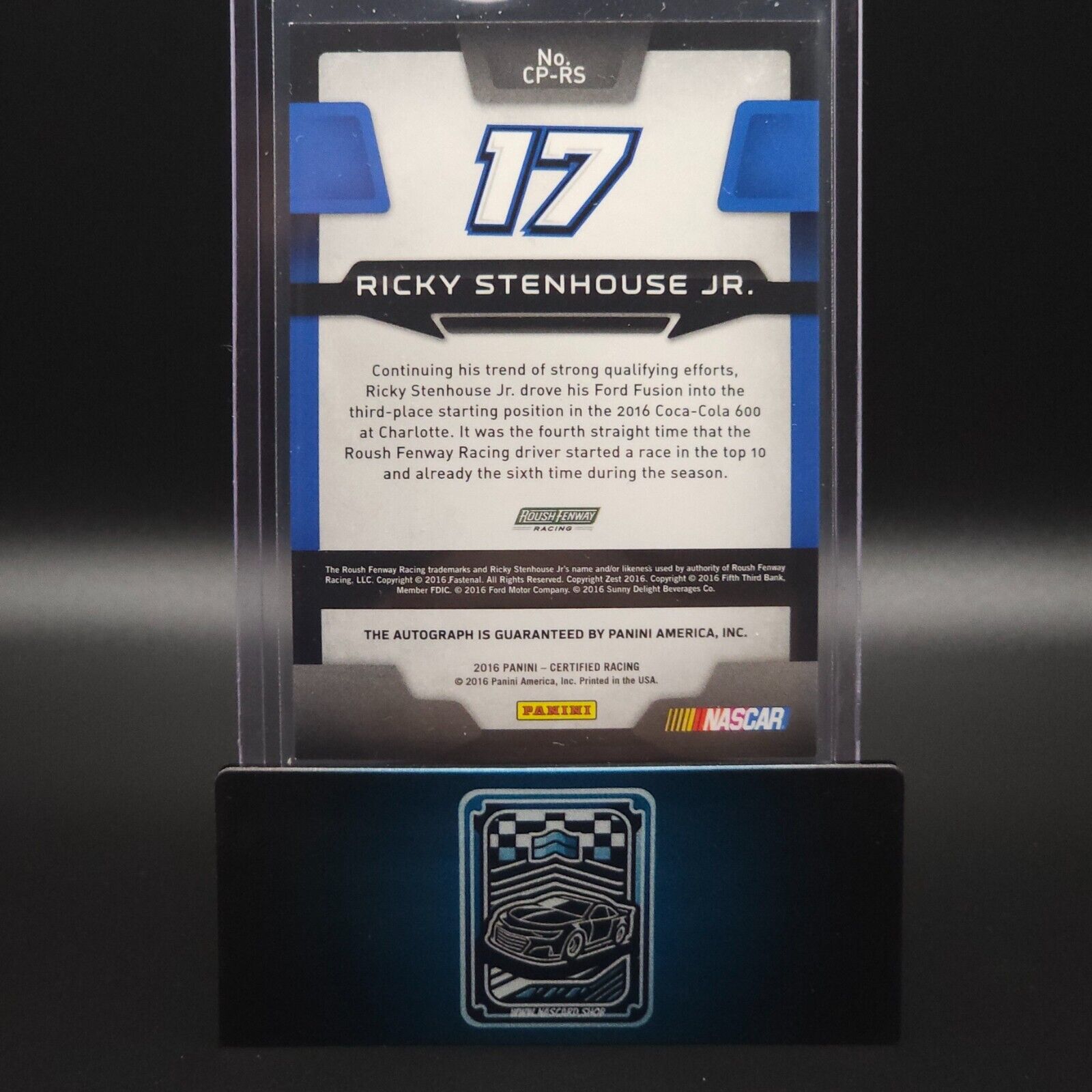 2016 Certified Racing Certified Potential Signatures Blue Ricky Stenhouse Jr /50 - NASCARD.shop