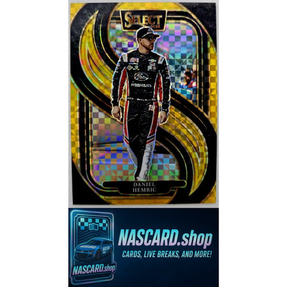 2025 Panini Select Trackside #205 Daniel Hemric Gold Power Plaid #/13