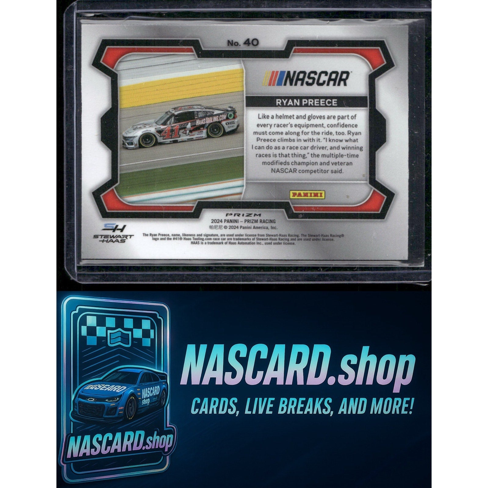 2024 Panini Prizm #40 Ryan Preece White Sparkle - NASCARD.shop