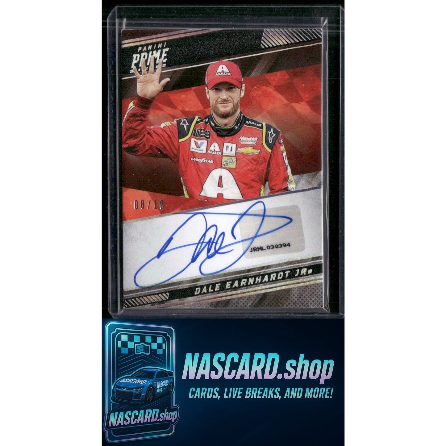 2023 Panini Prime #PS-DEJ Dale Earnhardt Jr Prime Signatures Holo Silver #08/10 - NASCARD.shop
