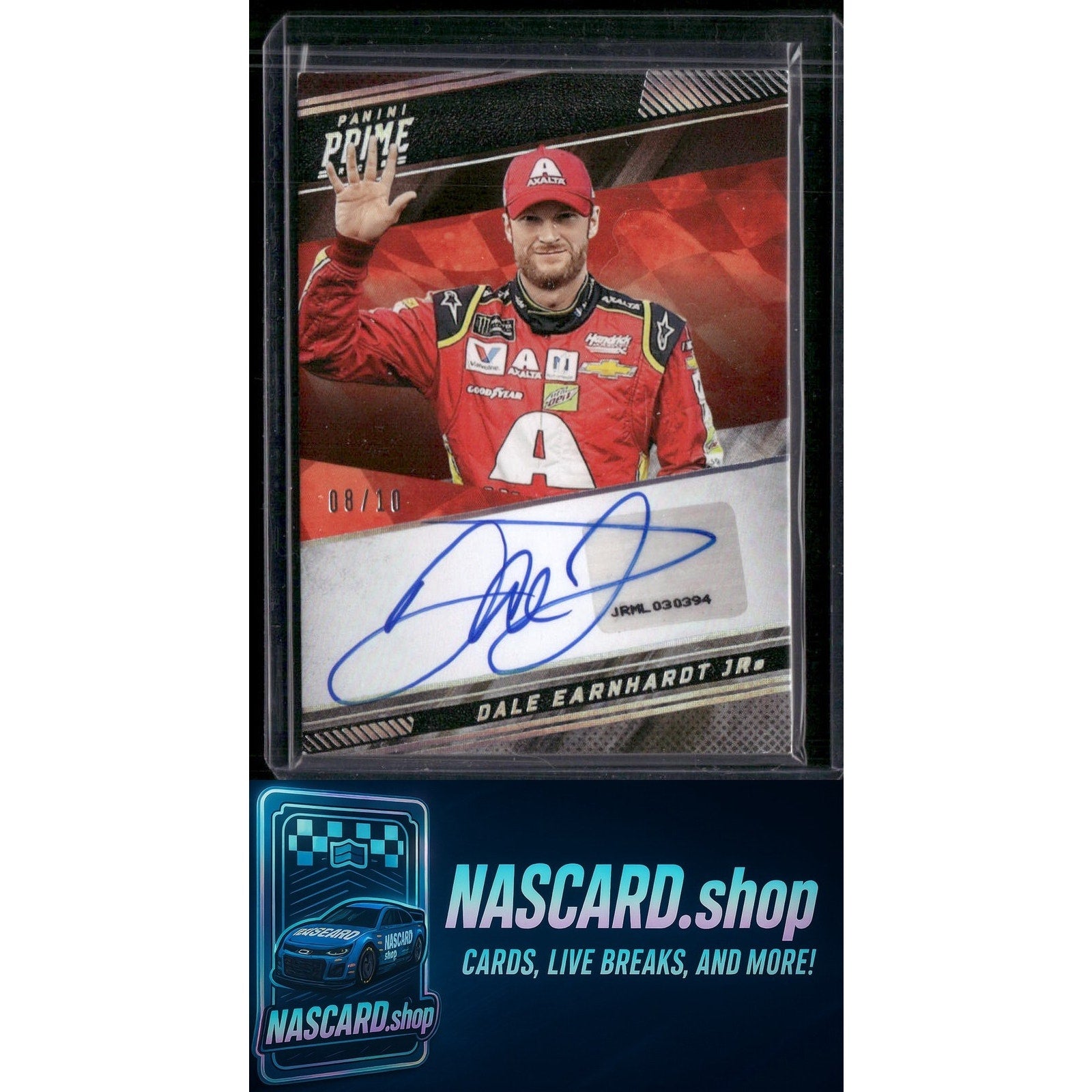 2023 Panini Prime #PS-DEJ Dale Earnhardt Jr Prime Signatures Holo Silver #08/10 - NASCARD.shop