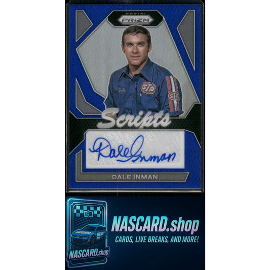2024 Panini Prizm #S-DIN Dale Inman Scripts Blue #/49