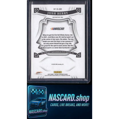 2023 Panini National Treasures Josh Berry Definitive Ink Holo Silver #/10