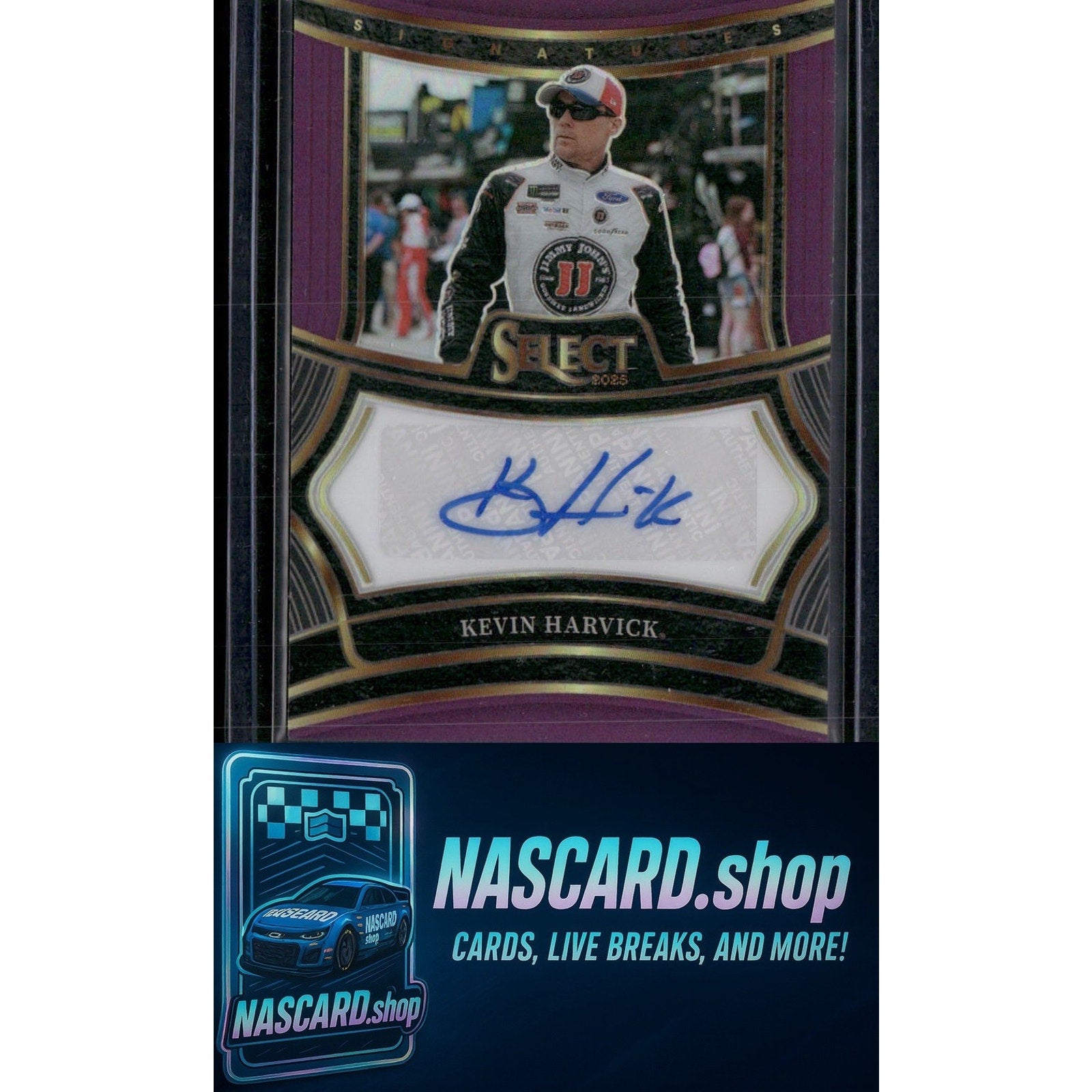 2025 Select Racing #S-KHK Kevin Harvick Signatures Purple Prizms #/49 - NASCARD.shop