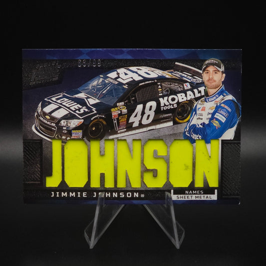 2023 Panini Prime Racing Names #N-JJN Jimmie Johnson Sheet Metal /99