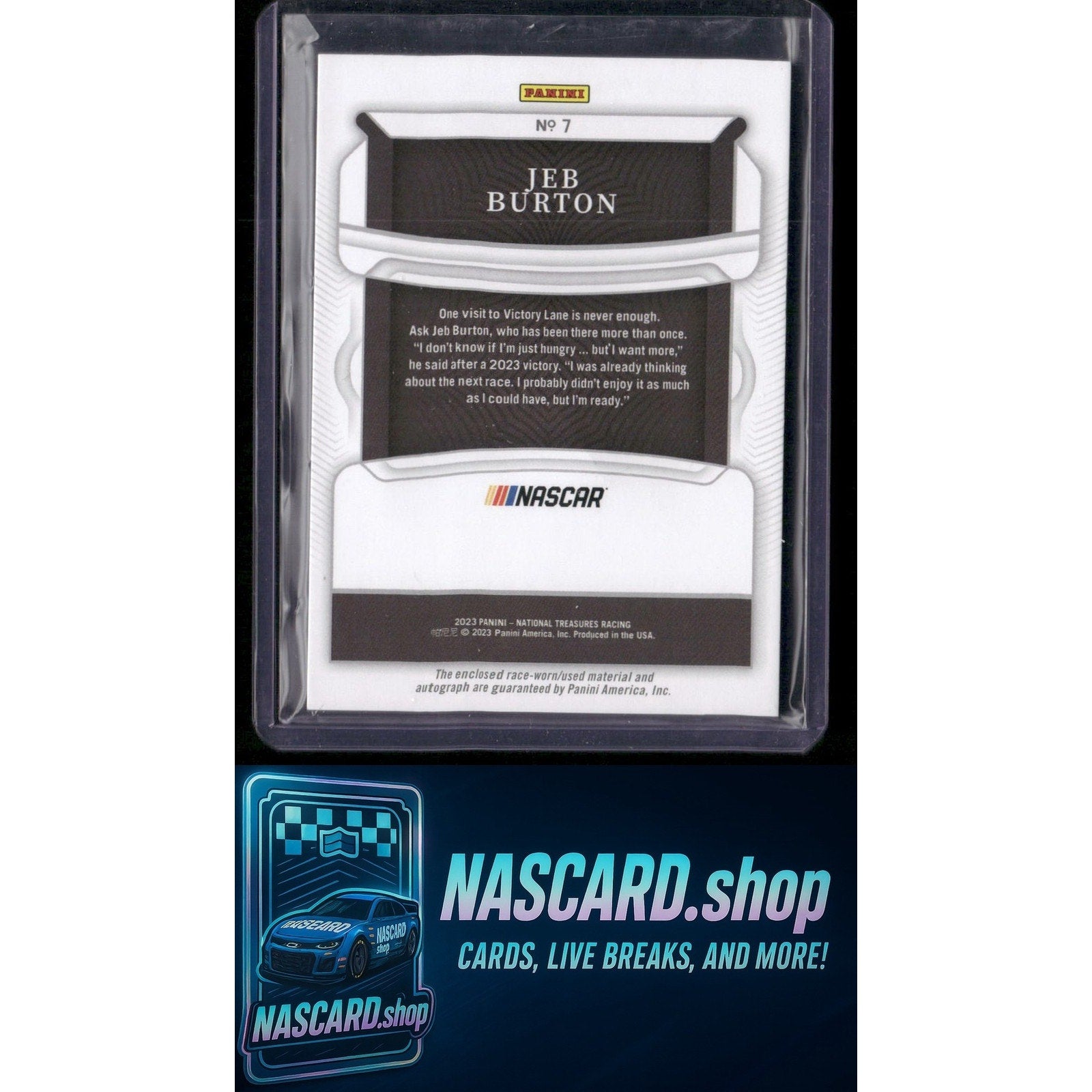 2023 Panini National Treasures #7 Jeb Burton Colossal Materials Signatures #/99 - NASCARD.shop