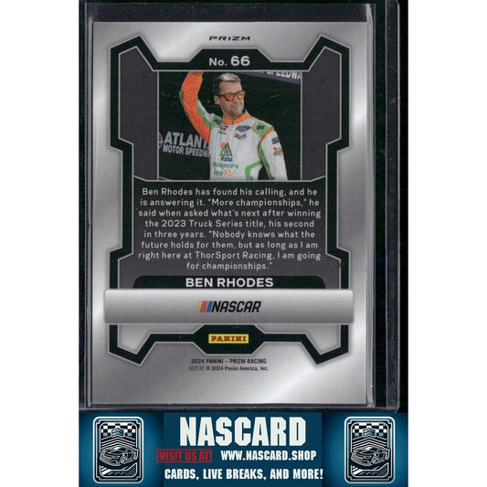 2024 Panini Prizm #66 Ben Rhodes White Sparkle