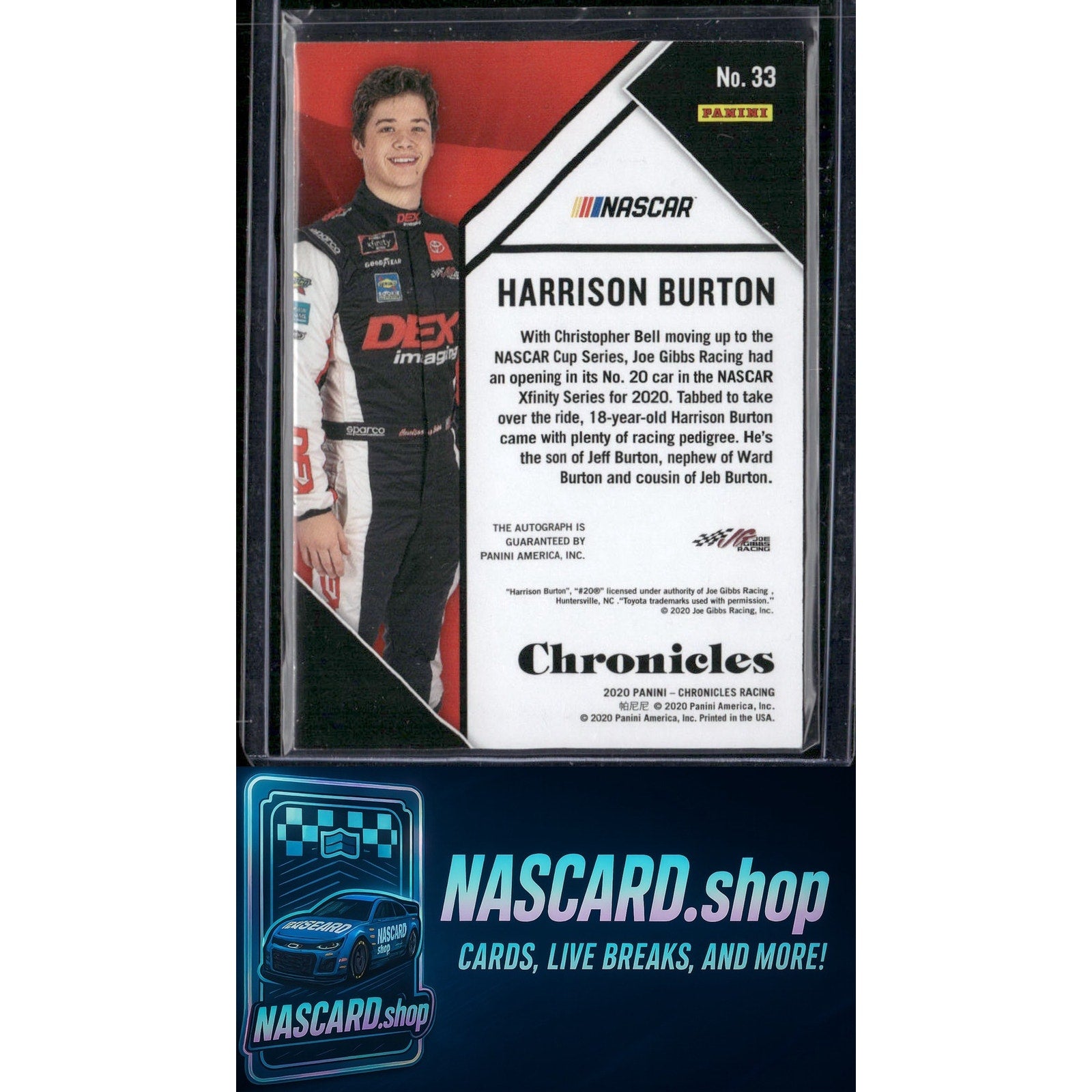 2020 Panini Chronicles #33 Harrison Burton Chronicles Autographs #/50 (RC) - NASCARD.shop
