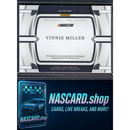 2023 National Treasures Vinnie Miller Firesuit Treasures Signatures Green #/5 - NASCARD.shop