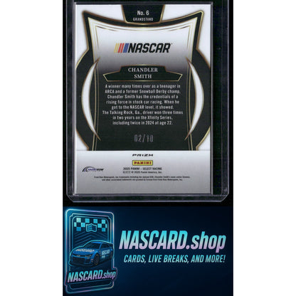 2025 Panini Select #6 Chandler Smith Gold Prizms #/10 - NASCARD.shop