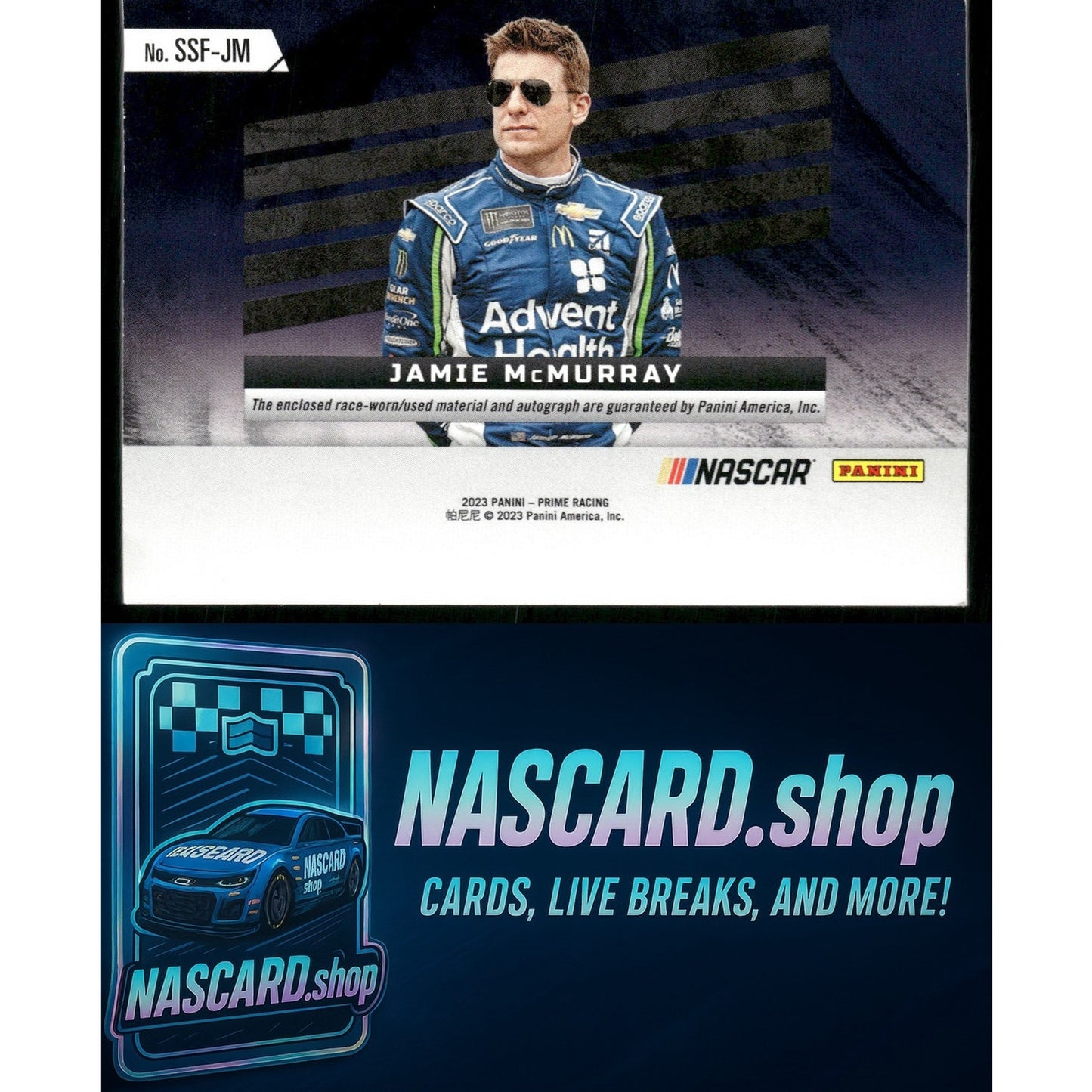 2023 Panini Prime #SSF-JM Jamie McMurray Souvenir Signatures Tires #/25 - NASCARD.shop