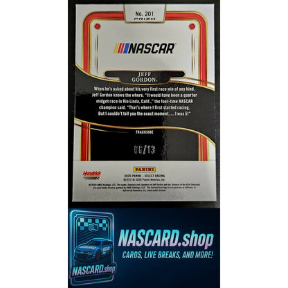 2025 Panini Select #201 Jeff Gordon Gold Power Plaid #/13