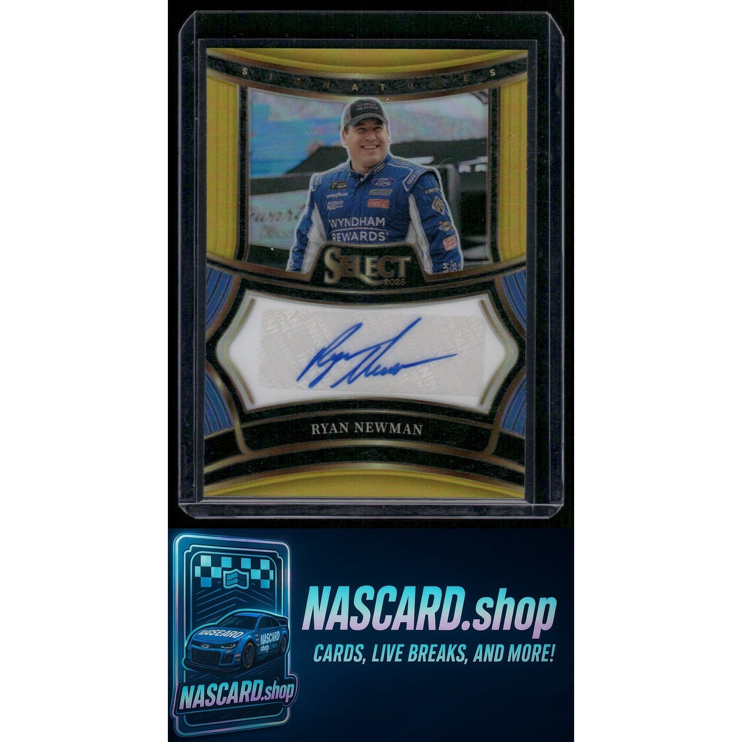 2025 Panini Select #S-RNM Ryan Newman Signatures Gold Prizms #/10