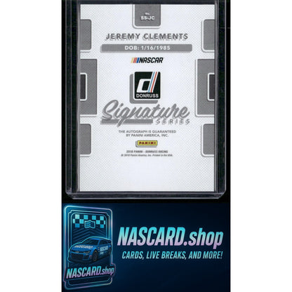 2018 Donruss #SS-JC Jeremy Clements Signature Series Holo Gold #/25 - NASCARD.shop