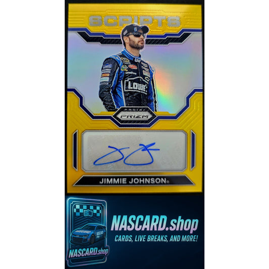 2023 Panini Prizm #S-JJH Jimmie Johnson Scripts Gold Prizm #/10