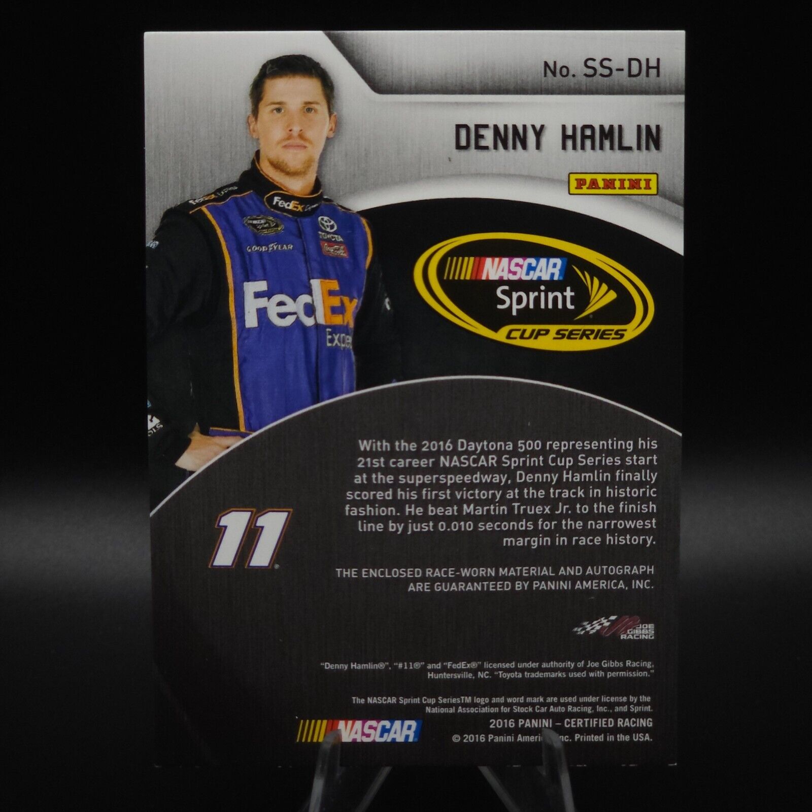 2016 Panini Certified - Sprint Cup Signature Swatches Denny Hamlin /50 (MEM) - NASCARD.shop