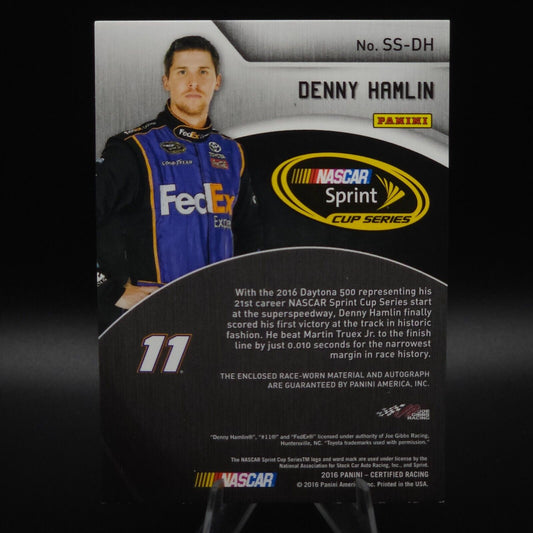2016 Panini Certified - Sprint Cup Signature Swatches Denny Hamlin /50 (MEM) - NASCARD.shop