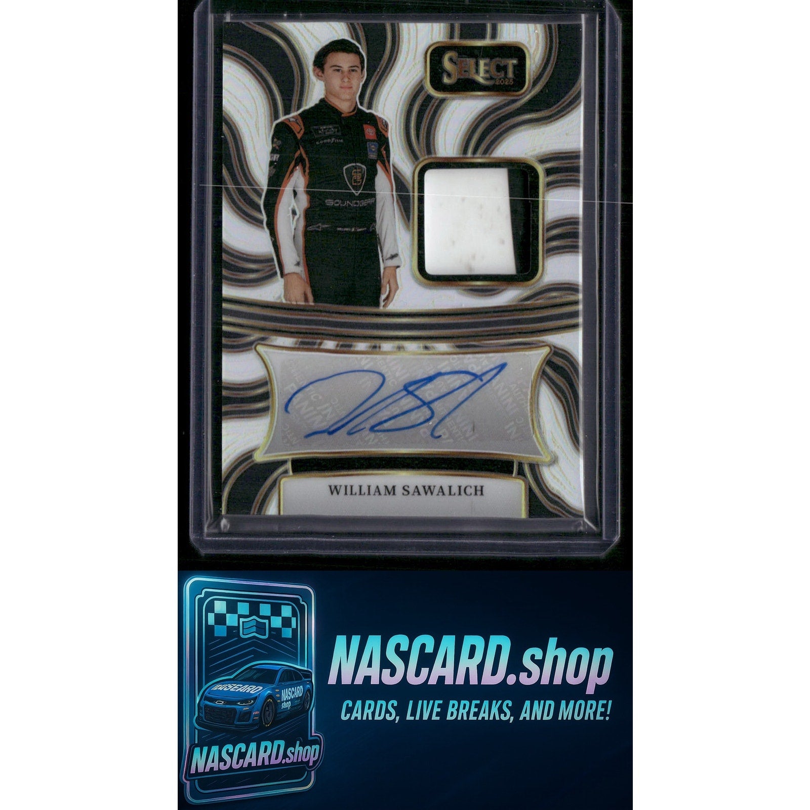 2025 Panini Select #AM-WSC William Sawalich Autographed Memorabilia #/99 - NASCARD.shop