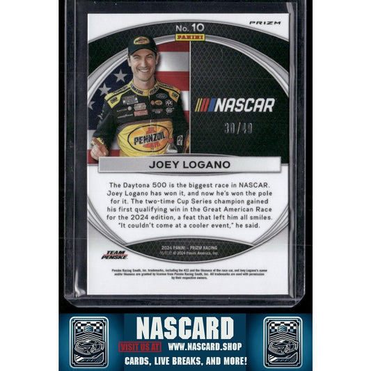 2024 Panini Prizm #10 Joey Logano National Pride Blue #/49
