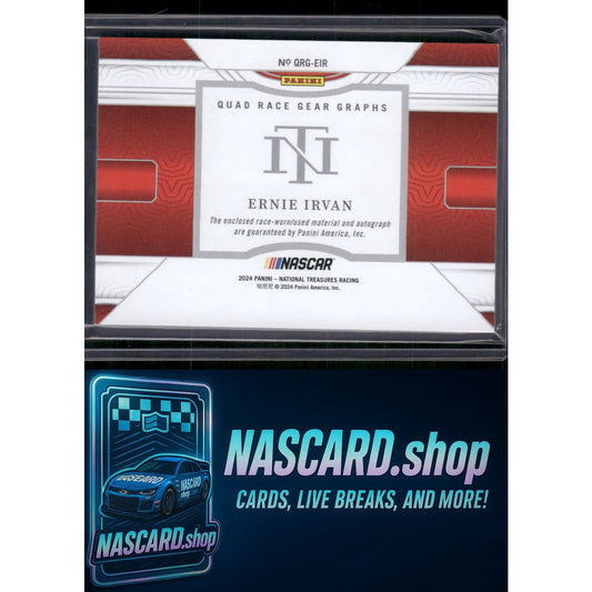 2024 Panini National Treasures #QRG-EIR Ernie Irvan Quad Race Gear Graphs #/49 - NASCARD.shop
