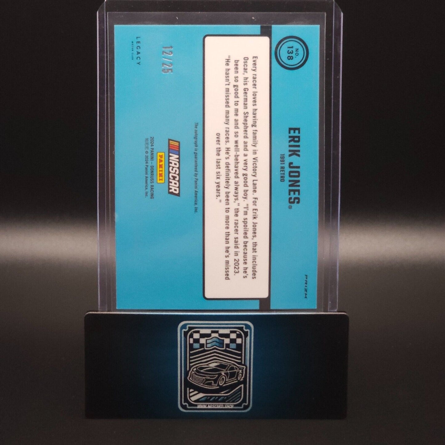 2024 Donruss NASCAR Retro 1991 Optic Pandora Prizm Signature #138 Erik Jones /25 - NASCARD.shop