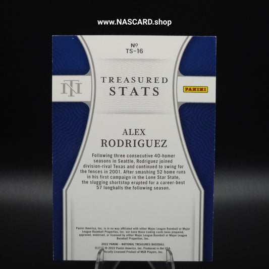 2022 National Treasures Baseball Treasured Stats #TS-16 Alex Rodriguez /57