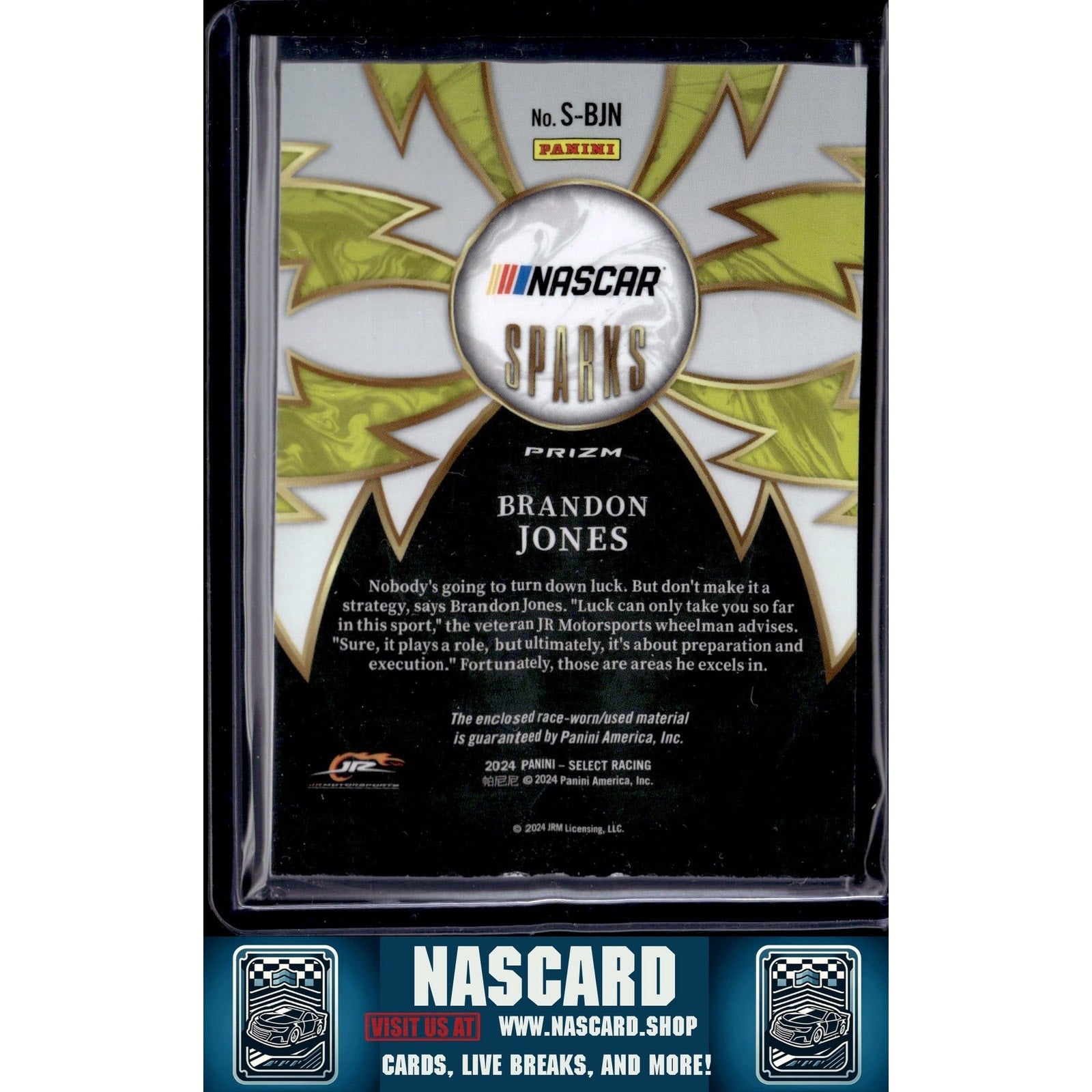 2024 Panini Select #S-BJN Brandon Jones Sparks - NASCARD.shop