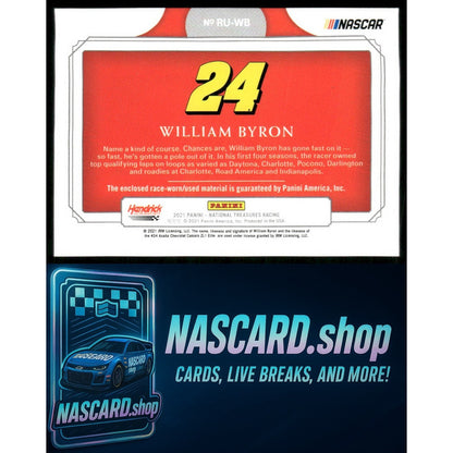 2021 National Treasures William Byron Race Used Tires Prime Platinum Blue #1/1 - NASCARD.shop