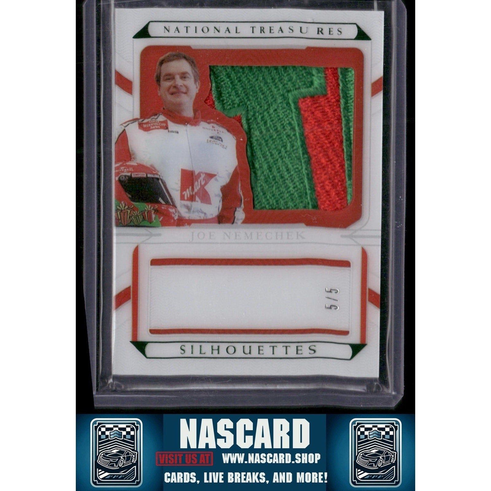 2022 Panini National Treasures #S-JN Joe Nemechek Silhouettes Green - NASCARD.shop