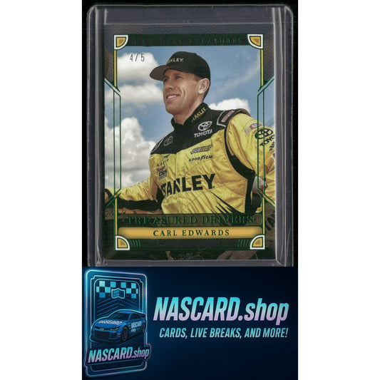 2023 Panini National Treasures #TD19 Carl Edwards Treasured Drivers Green #/5