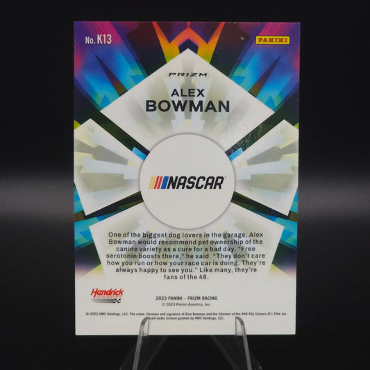 2023 Panini Prizm Racing Kaleidoscopic White Sparkle Prizm Alex Bowman #K13