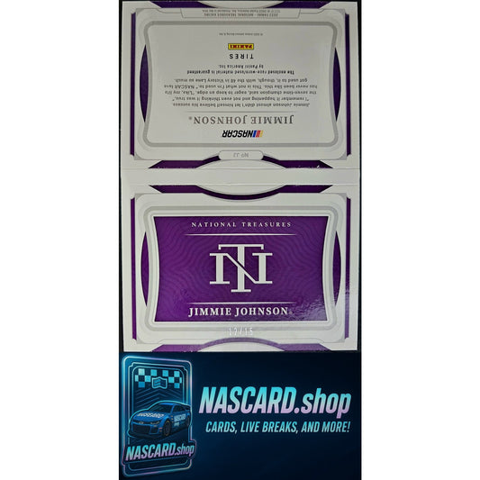 2020 Panini National Treasures Jimmie Johnson Jumbo Tire Booklet Duals #/25