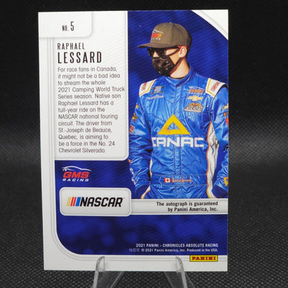 2021 Panini Chronicles Racing Absolute Autographs #5 Raphael Lessard Rookie Card - NASCARD.shop