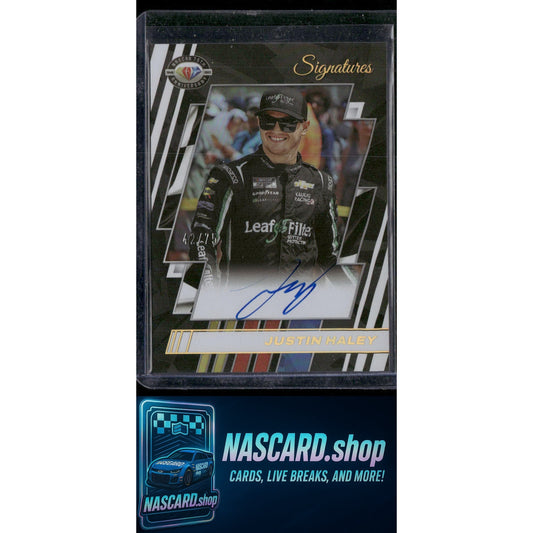 2023 Panini Prizm Justin Haley NASCAR 75th Anniversary Signatures Holo #/75