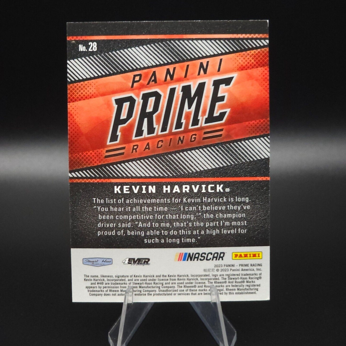 2023 Panini Prime Racing - #28 Kevin Harvick /49