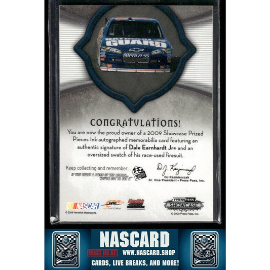 2009 Press Pass Showcase Prized Pieces Ink Green Dale Earnhardt Jr. 1/5