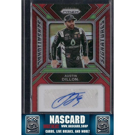 2024 Panini Prizm #SS-AND Austin Dillon Sensational Signatures Red #/99