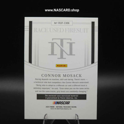 2024 National Treasures Race Used Firesuit Holo Gold Connor Mosack /10